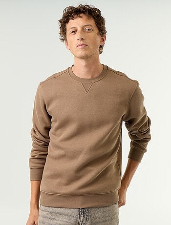 Sweatshirt liso em moletão cardado