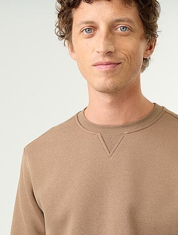 Sweatshirt liso em moletão cardado