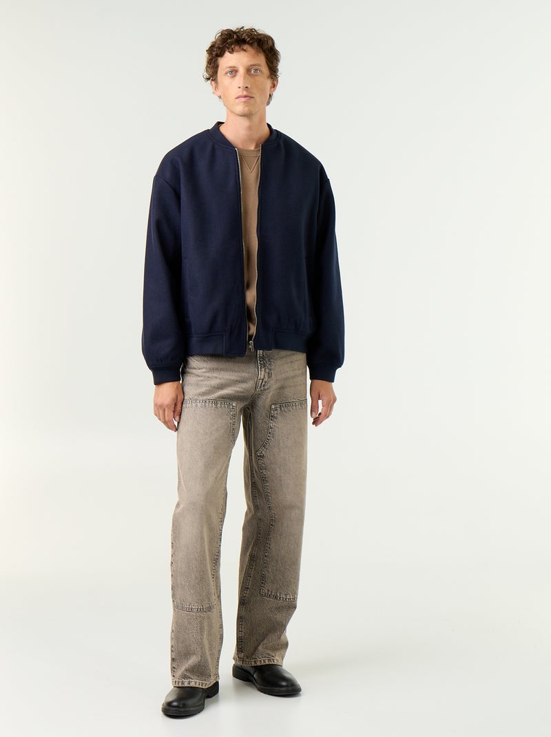 Sweatshirt liso em moletão cardado Castanho - Kiabi