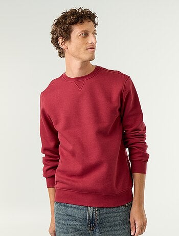 Sweatshirt liso em moletão cardado