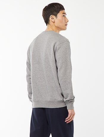 Sweatshirt liso em moletom com gola redonda