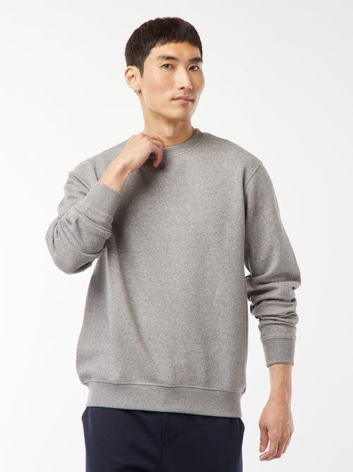 Sweatshirt liso em moletom com gola redonda - Kiabi