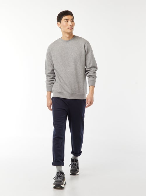 Sweatshirt liso em moletom com gola redonda - Kiabi