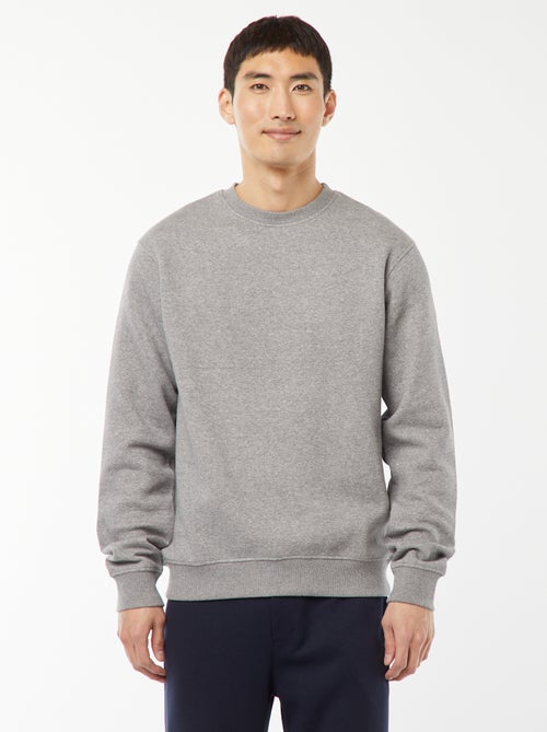 Sweatshirt liso em moletom com gola redonda - Kiabi