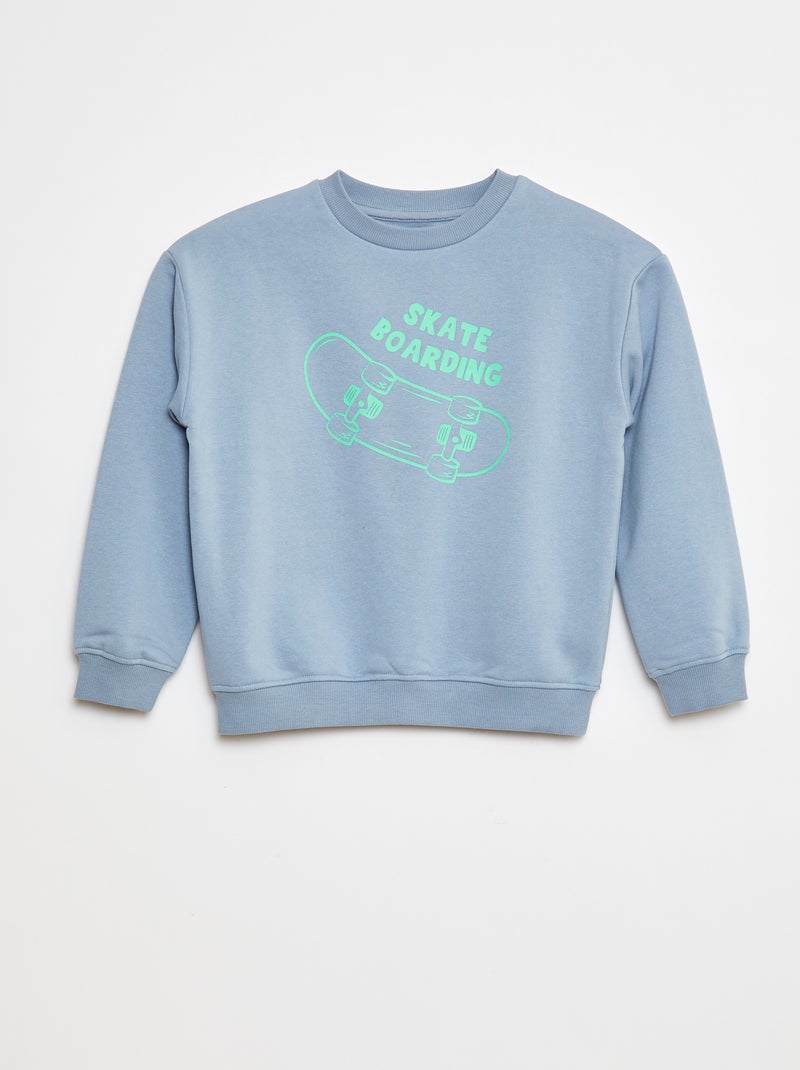 Sweatshirt loose com estampado Azul - Kiabi
