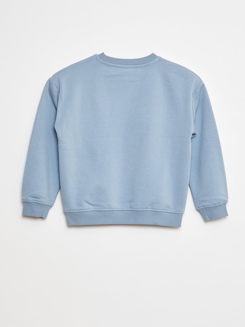 Sweatshirt loose com estampado Azul - Kiabi