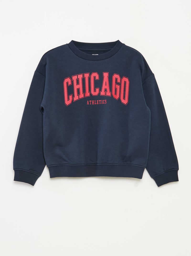 Sweatshirt loose com estampado Azul - Kiabi