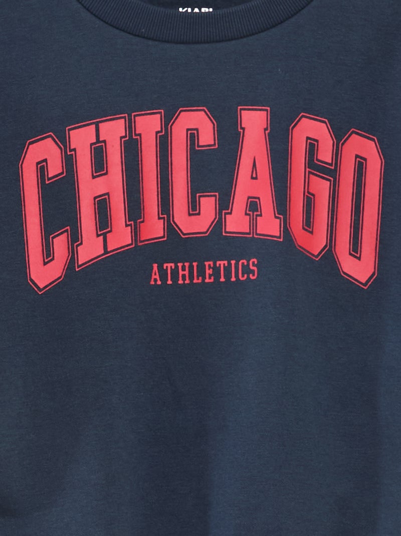 Sweatshirt loose com estampado Azul - Kiabi