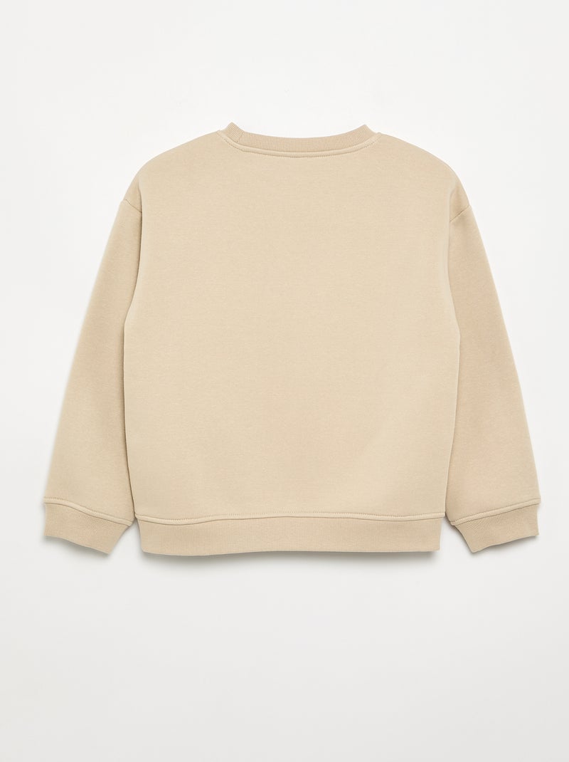 Sweatshirt loose com estampado Bege - Kiabi