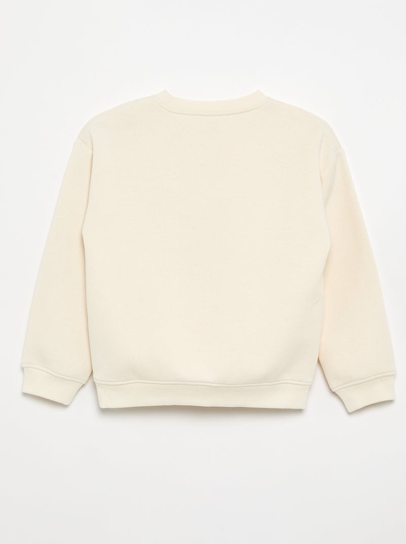 Sweatshirt loose com estampado Beige - Kiabi