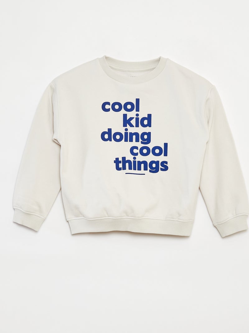 Sweatshirt loose com estampado Branco - Kiabi