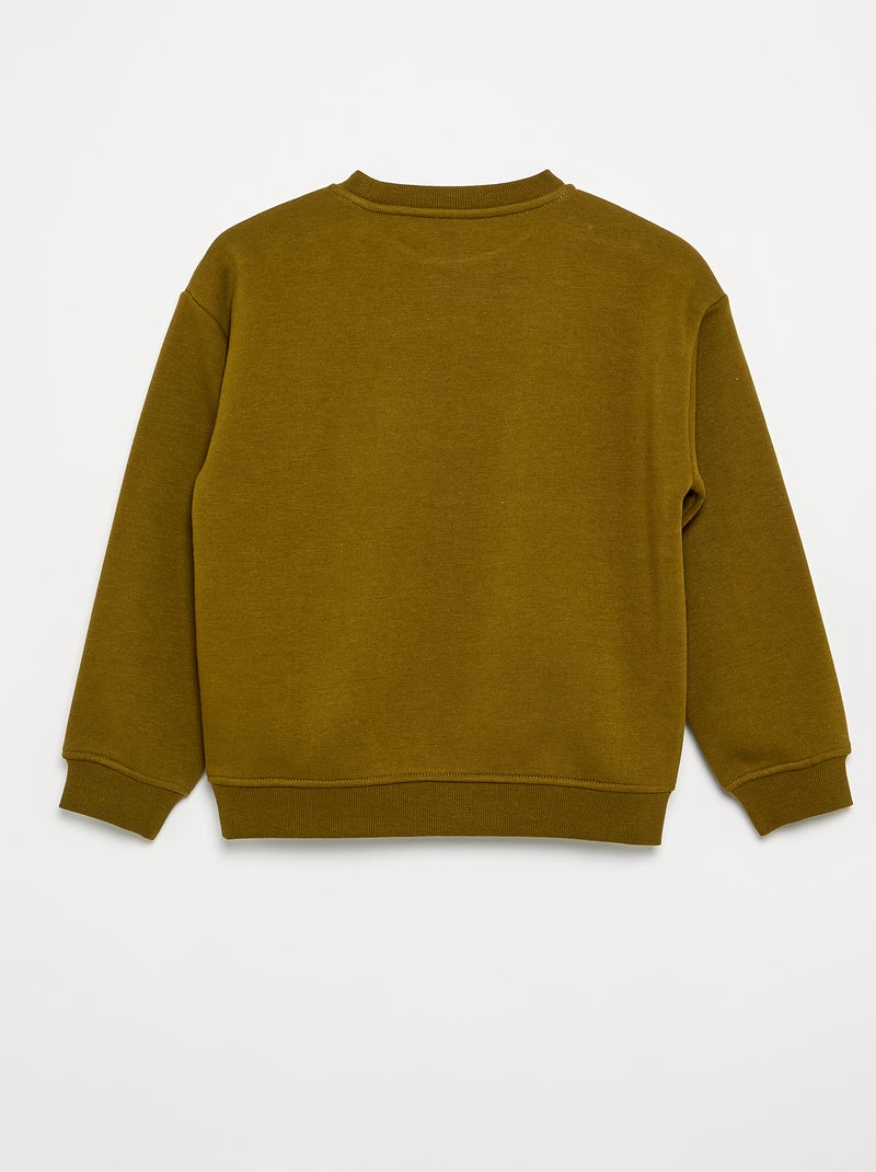 Sweatshirt loose com estampado Caqui - Kiabi