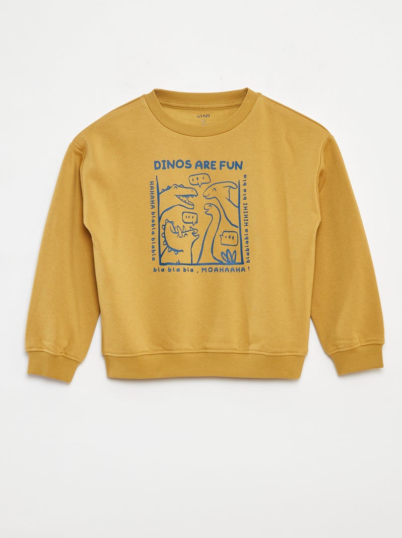 Sweatshirt loose com estampado Castanho - Kiabi
