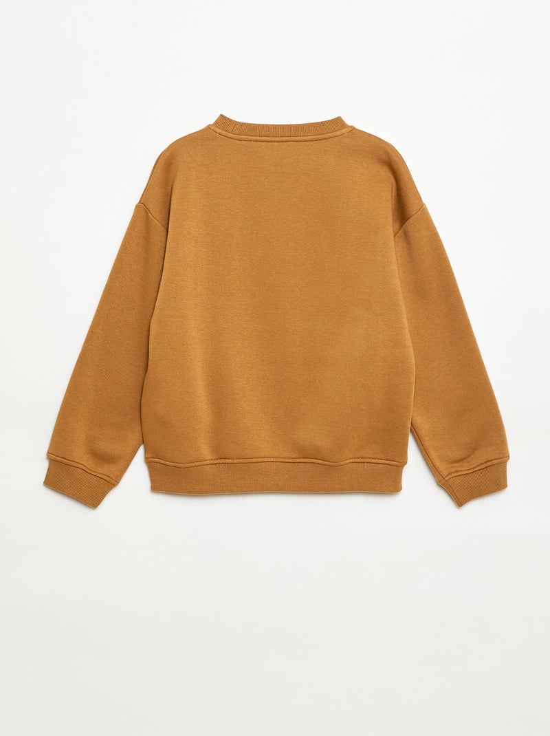 Sweatshirt loose com estampado Castanho - Kiabi