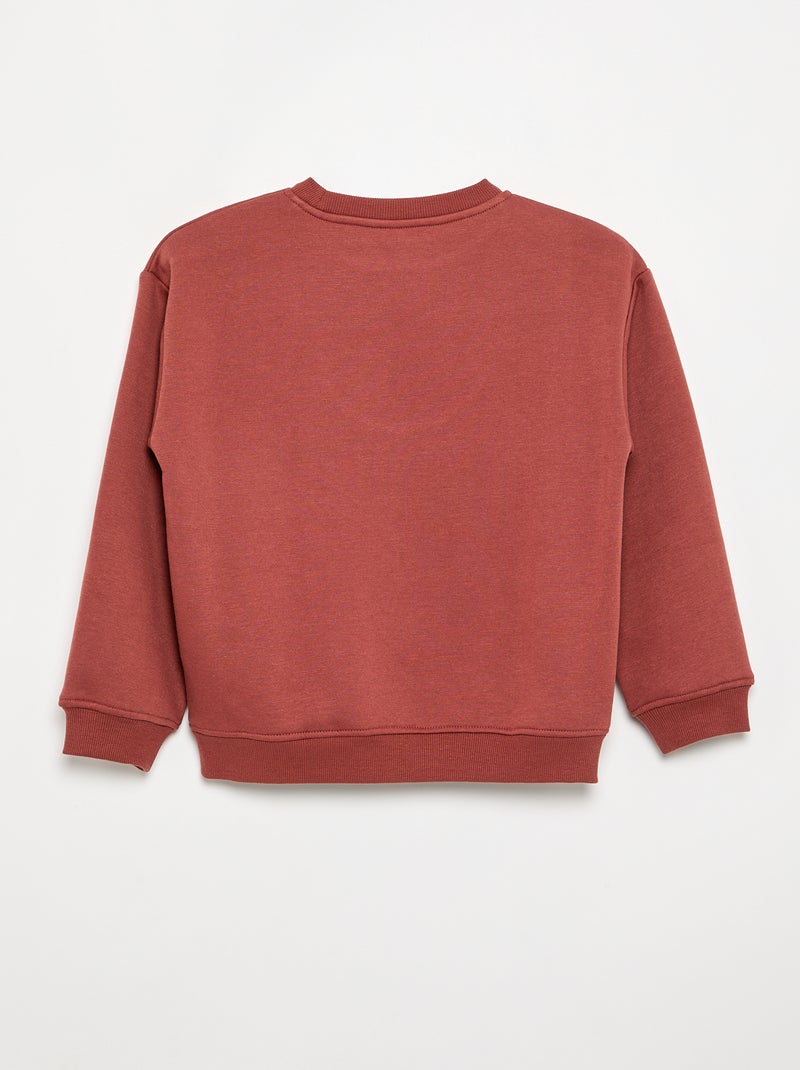 Sweatshirt loose com estampado Castanho - Kiabi