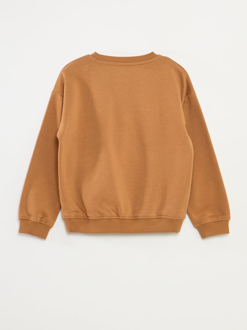 Sweatshirt loose com estampado Castanho - Kiabi