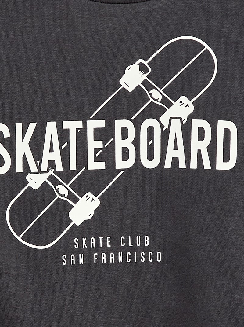 Sweatshirt loose com estampado Cinza - Kiabi