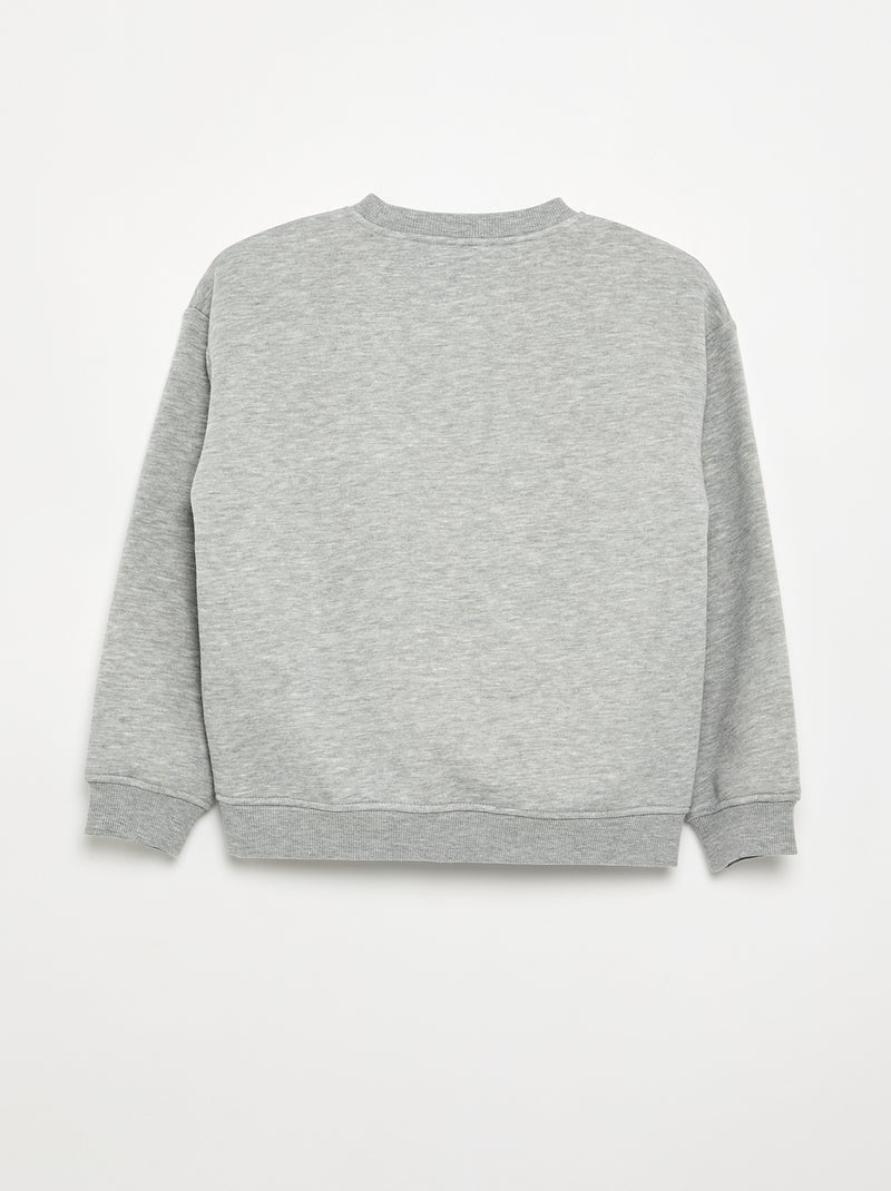 Sweatshirt loose com estampado Cinza - Kiabi