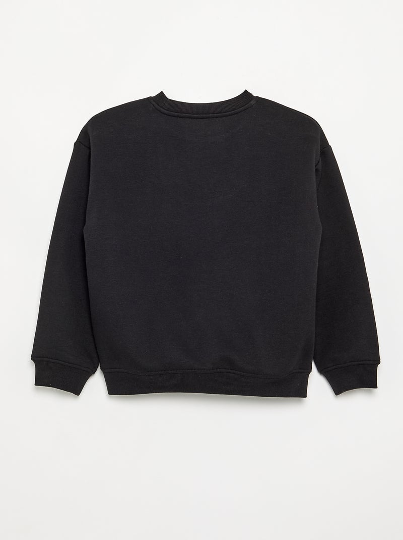 Sweatshirt loose com estampado Preto - Kiabi