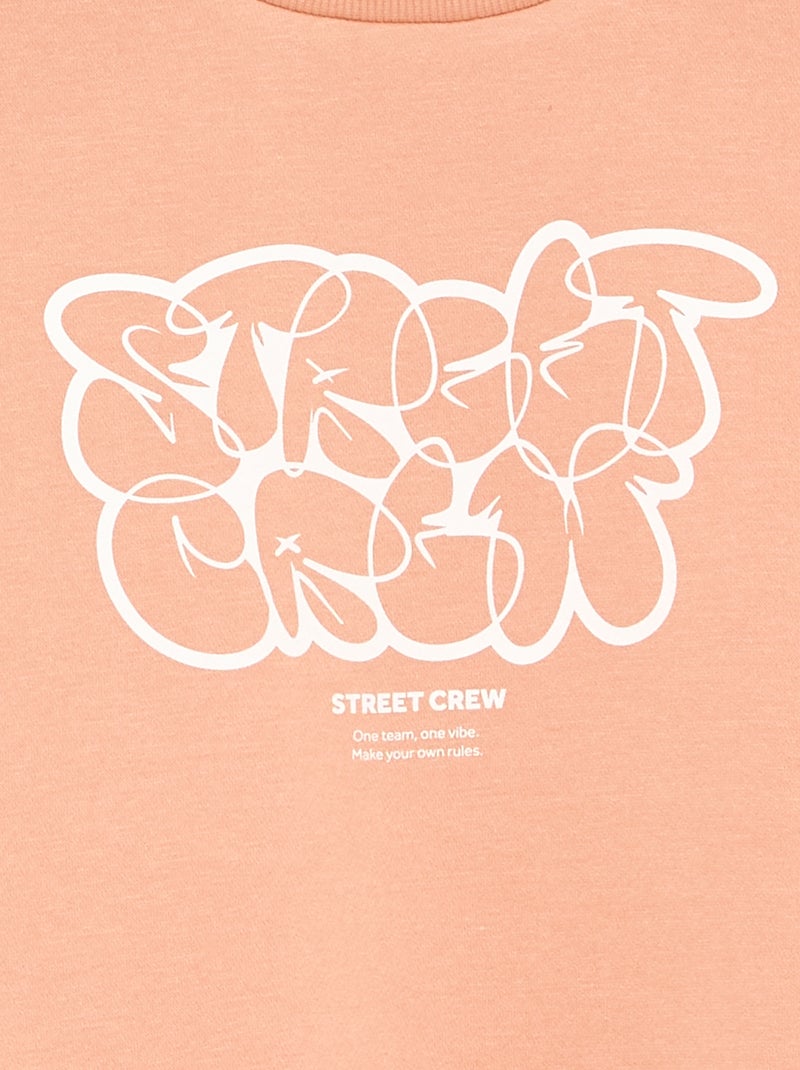 Sweatshirt loose com estampado Rosa - Kiabi