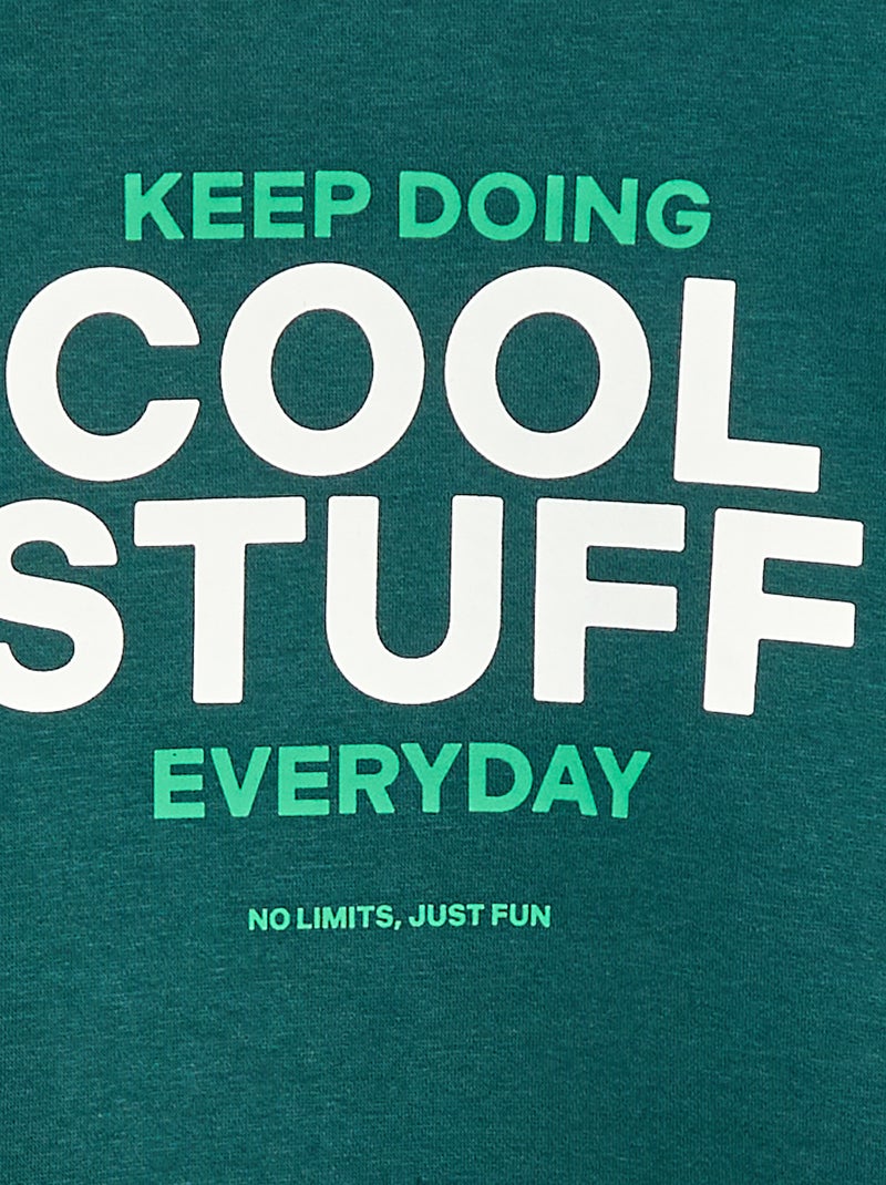 Sweatshirt loose com estampado Verde - Kiabi