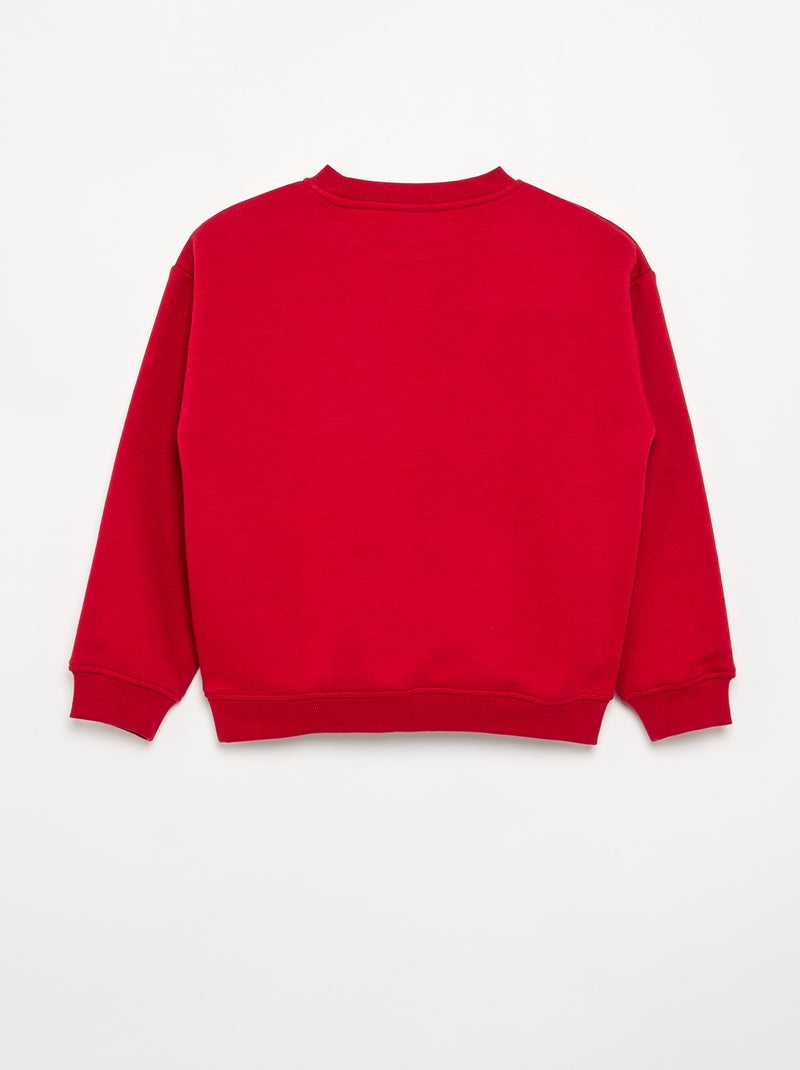 Sweatshirt loose com estampado Vermelho - Kiabi