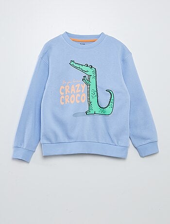 Sweatshirt loose em french terry com gola redonda