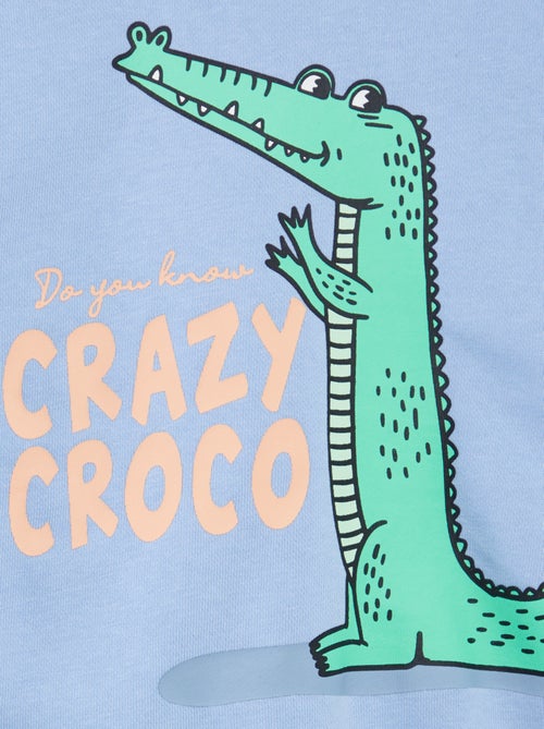 Sweatshirt loose em french terry com gola redonda - Kiabi