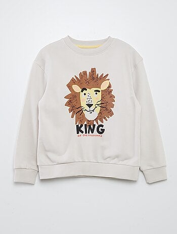 Sweatshirt loose em french terry com gola redonda