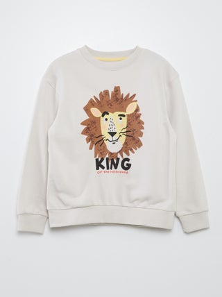 Sweatshirt loose em french terry com gola redonda
