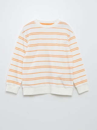 Sweatshirt loose em french terry com gola redonda