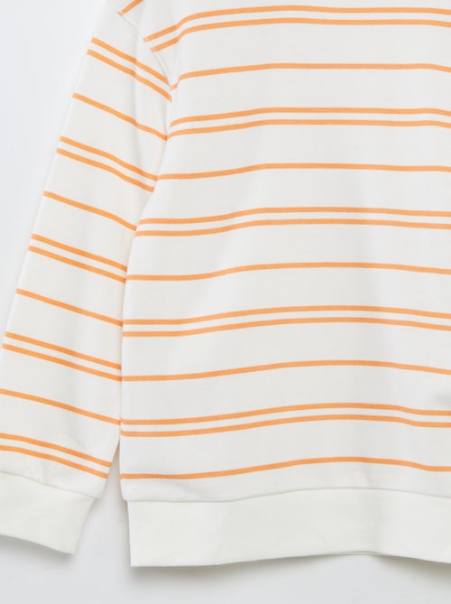 Sweatshirt loose em french terry com gola redonda - Kiabi