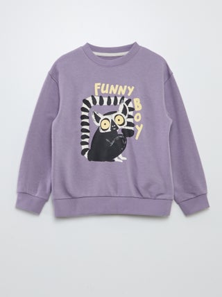 Sweatshirt loose em french terry com gola redonda