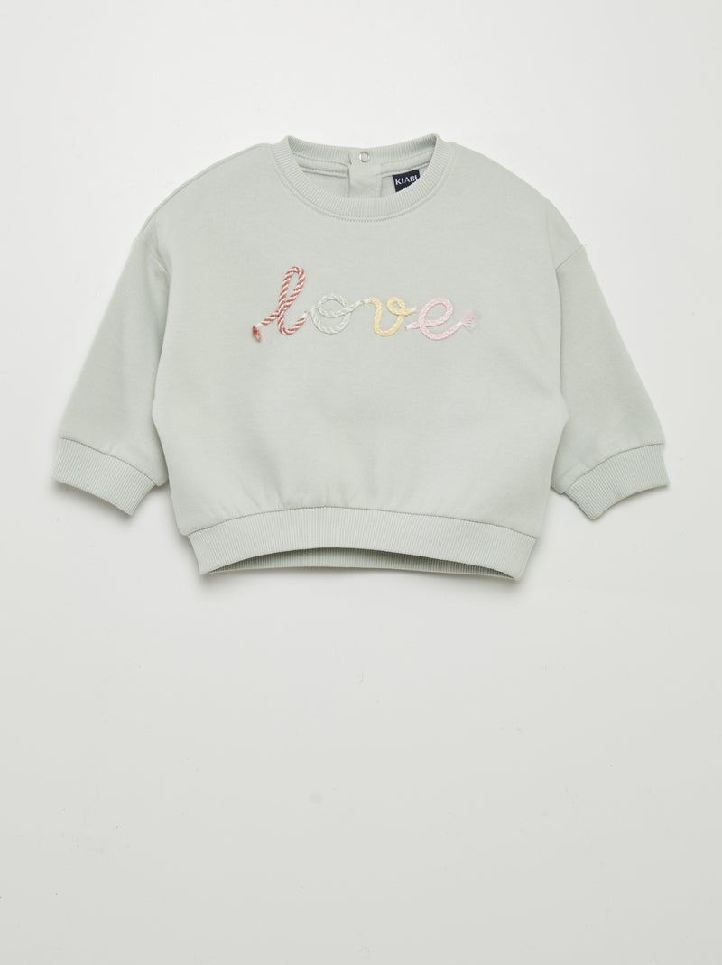 Sweatshirt love em moletão AZUL - Kiabi