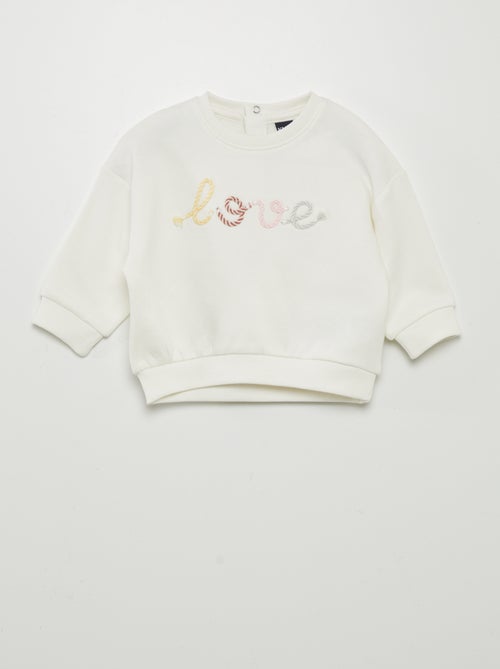 Sweatshirt love em moletão - Kiabi