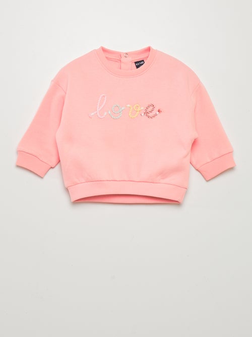 Sweatshirt love em moletão - Kiabi