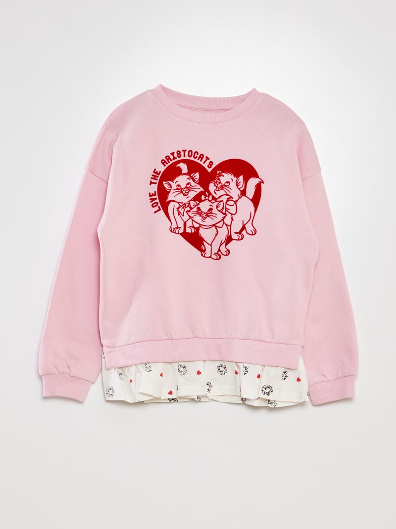 Sweatshirt 'Maria' 'Os Aristogatos' com efeito 2 em 1 ROSA - Kiabi