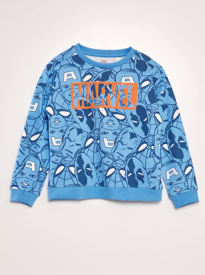 Sweatshirt 'Marvel' em moletão fino AZUL - Kiabi
