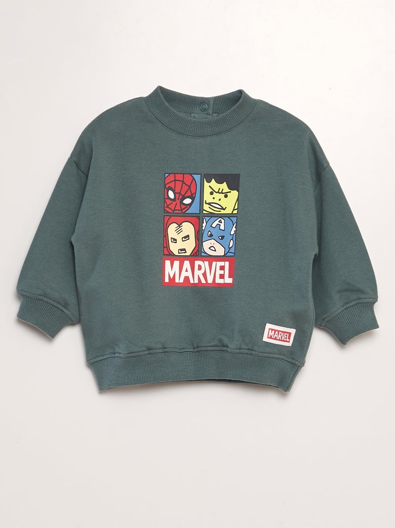 Sweatshirt 'Marvel' 'Vingadores' em moletão de gola redonda VERDE - Kiabi
