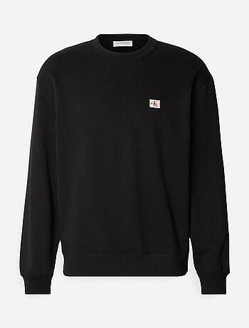 Sweatshirt masculina calvin klein jeans badge terry preta