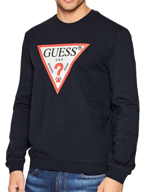 Sweatshirt masculino guess com logótipo triângulo azul marinho - Kiabi Sweatshirt masculino guess com logótipo triângulo azul marinho - Kiabi