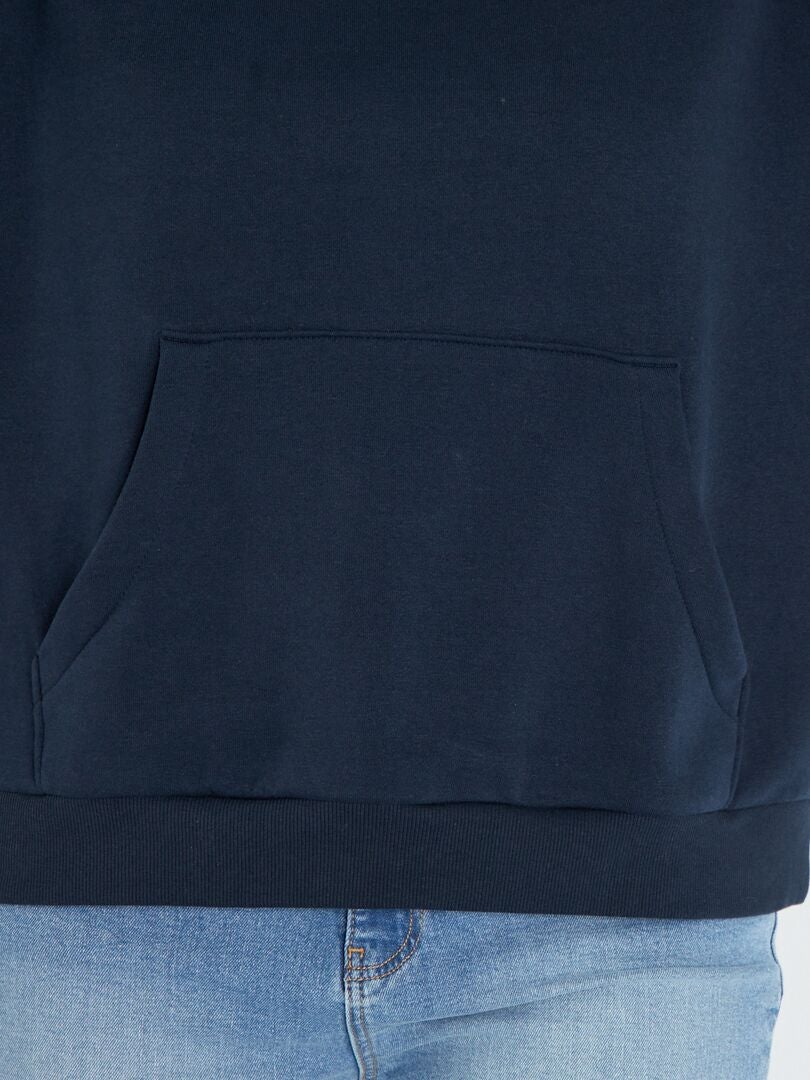 Sweatshirt matizada com capuz Azul Marinho - Kiabi