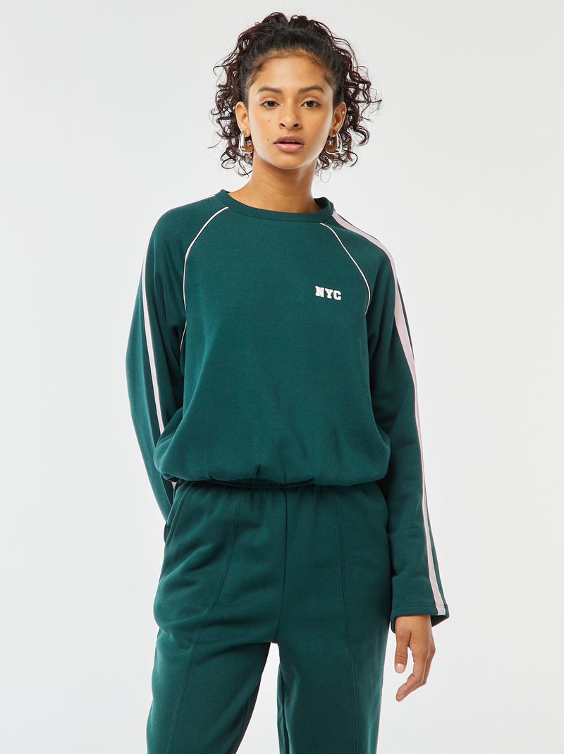 Sweatshirt matizada estilo sportswear Verde - Kiabi
