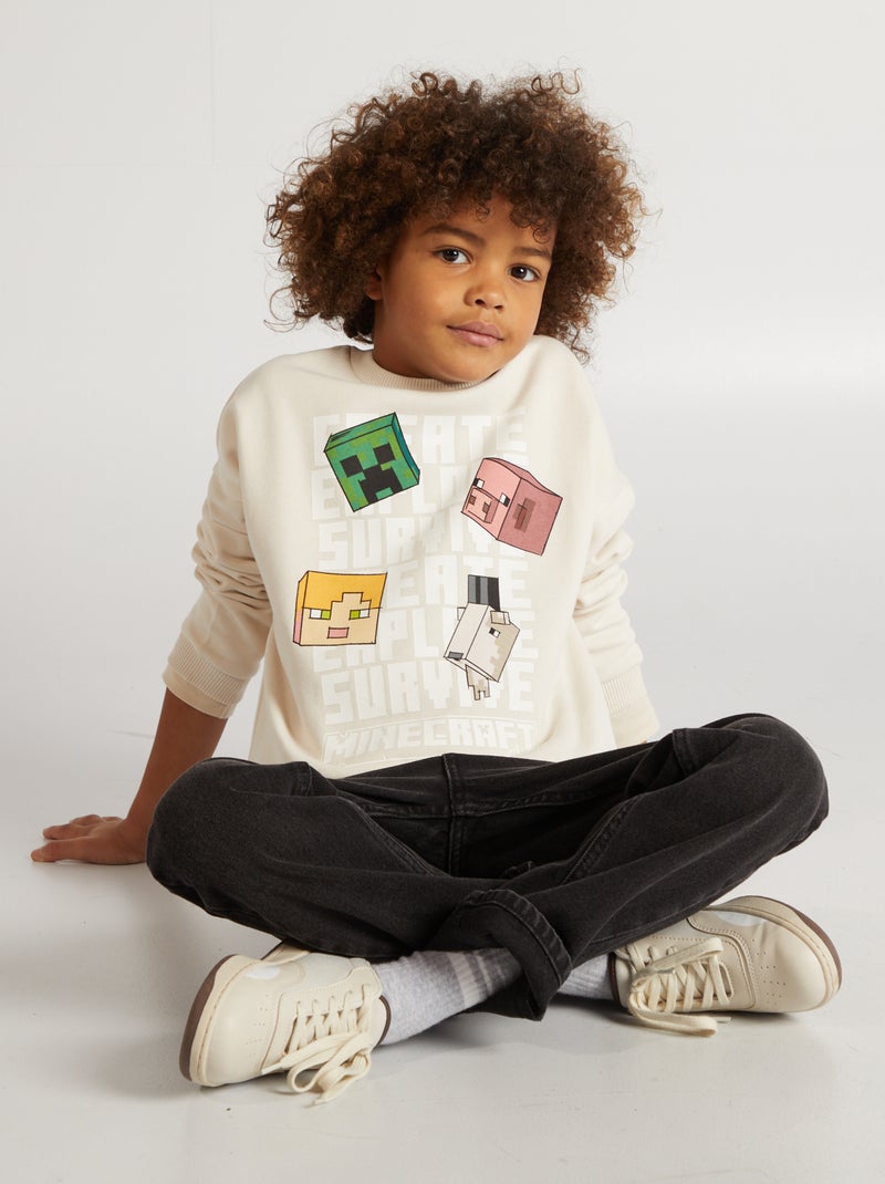 Sweatshirt 'Minecraft' Branco - Kiabi