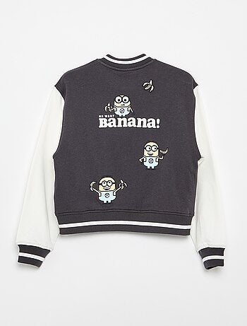 Sweatshirt 'Minions' com botões de moletão