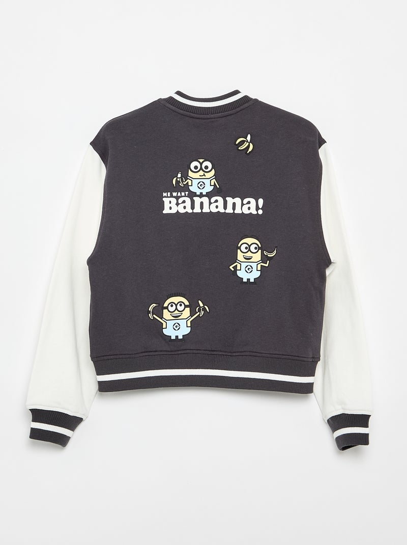 Sweatshirt 'Minions' com botões de moletão Preto - Kiabi