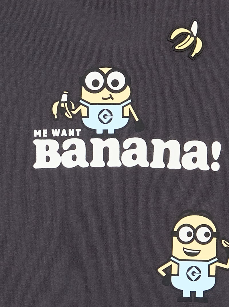 Sweatshirt 'Minions' com botões de moletão Preto - Kiabi