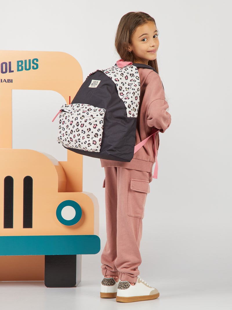 Sweatshirt mista com capuz e abertura com fecho ROSA - Kiabi