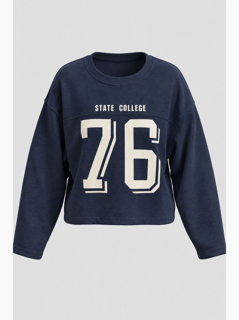 Sweatshirt mixray Azul-marinho - Kiabi