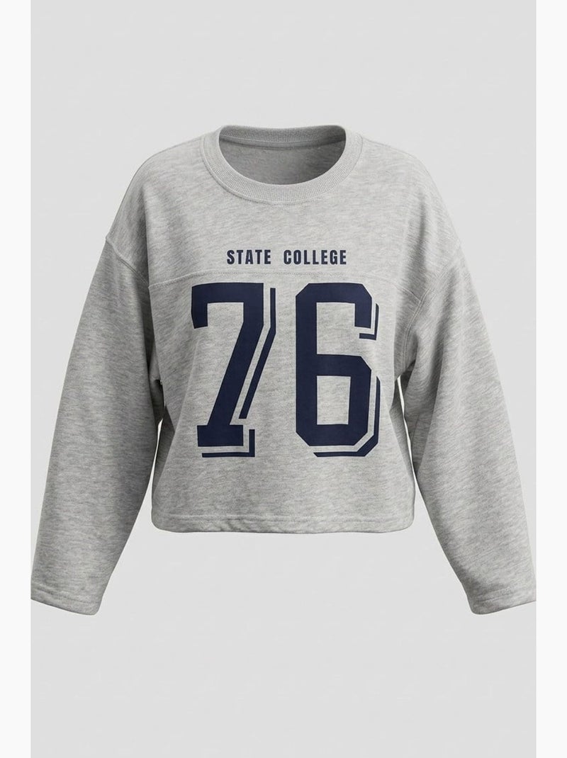 Sweatshirt mixray Cinza claro - Kiabi